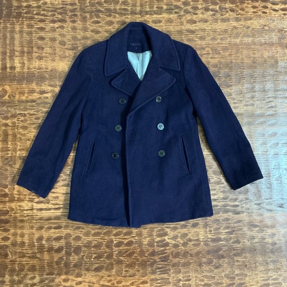 Calvin Klein Jackets & Blazers - Calvin Klein Dark Blue Pea Coat